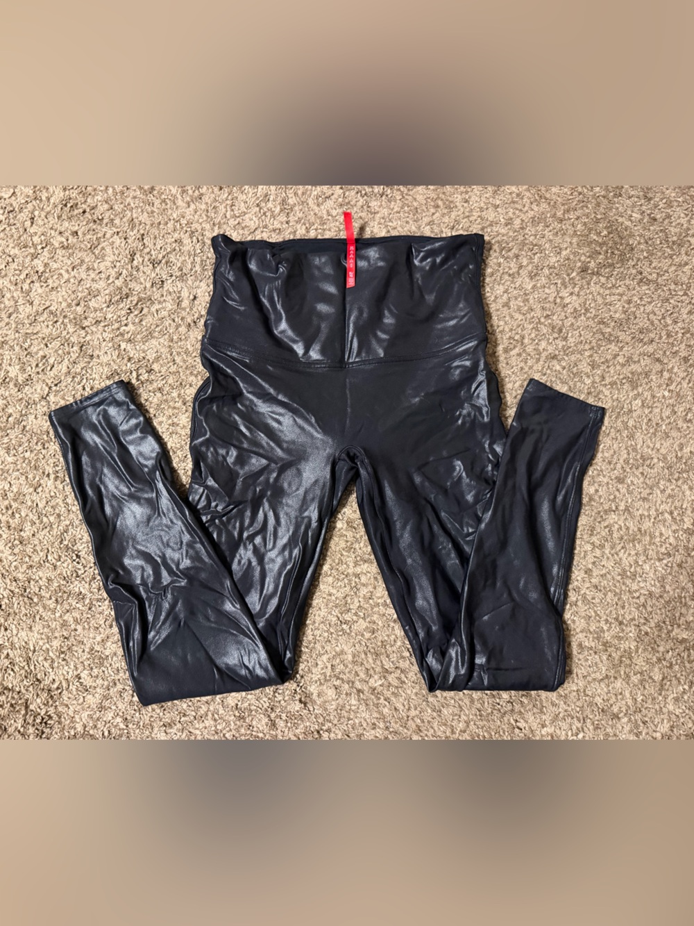 Women’s spandex Black Faux-Leather Stretch Pants